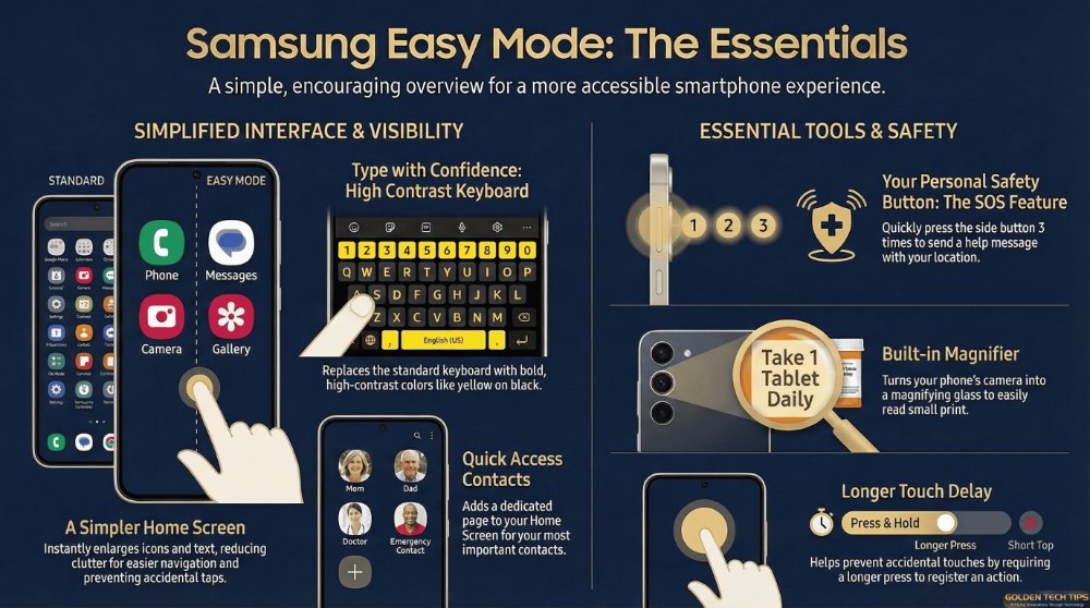 Samsung Easy Mode infographic